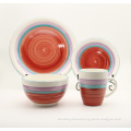 16pcs best stoneware bright colored dinnerware,